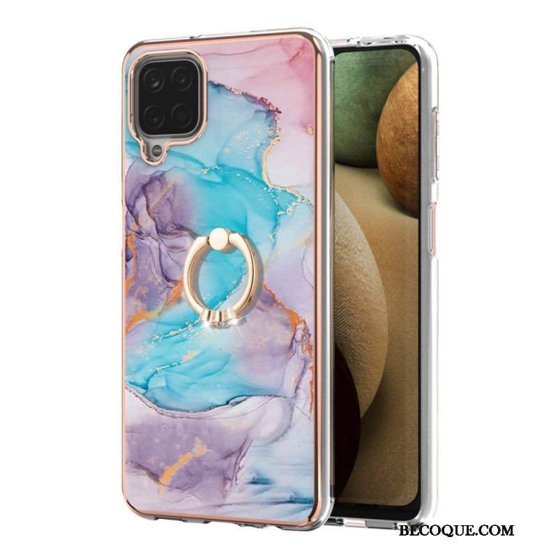 Etui do Samsung Galaxy M12 / A12 Marmur Ze Wspornikiem Pierścienia