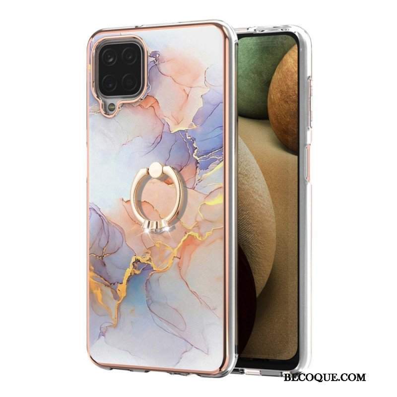 Etui do Samsung Galaxy M12 / A12 Marmur Ze Wspornikiem Pierścienia