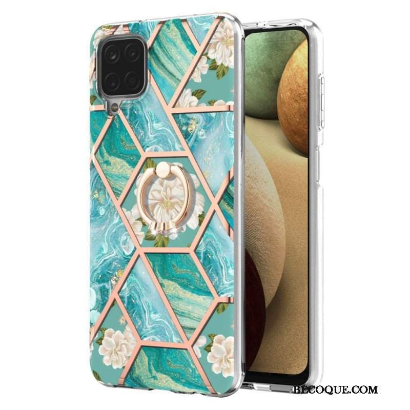 Etui do Samsung Galaxy M12 / A12 Marmur Ze Wspornikiem Pierścienia