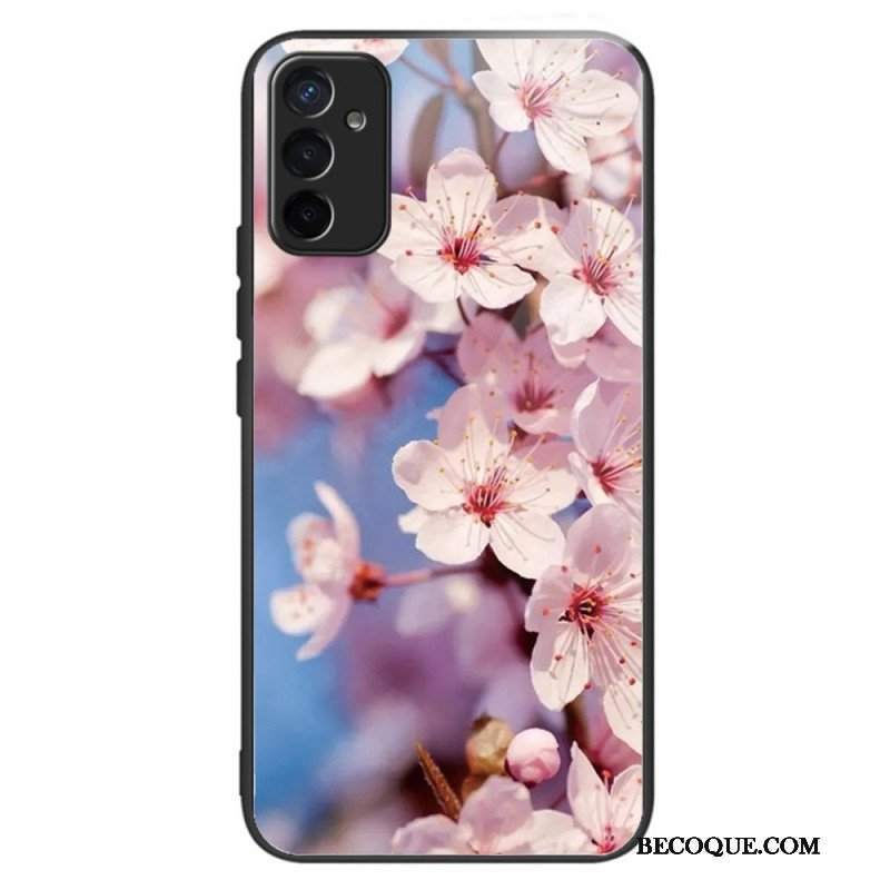 Etui do Samsung Galaxy M13 Kwiaty Ze Szkła Hartowanego