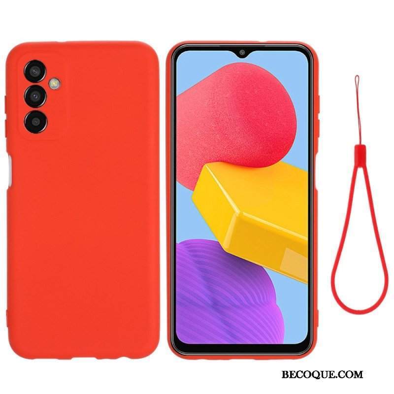 Etui do Samsung Galaxy M13 Płynny Silikon Ze Smyczą