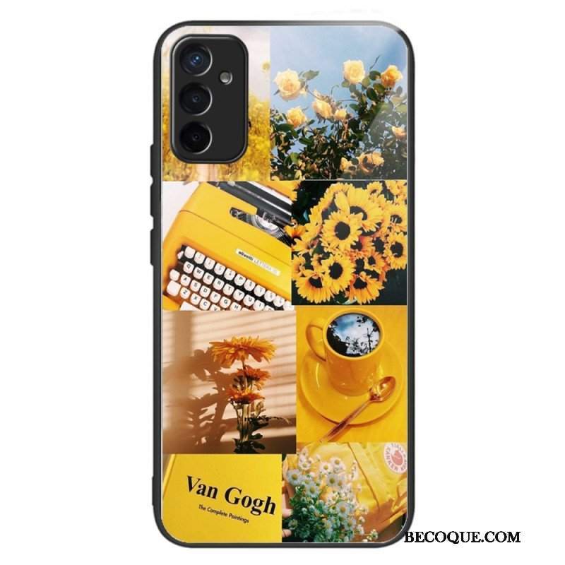 Etui do Samsung Galaxy M13 Słoneczniki Ze Szkła Hartowanego