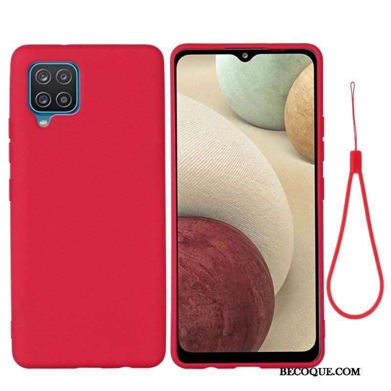 Etui do Samsung Galaxy M32 Płynny Silikon Ze Smyczą