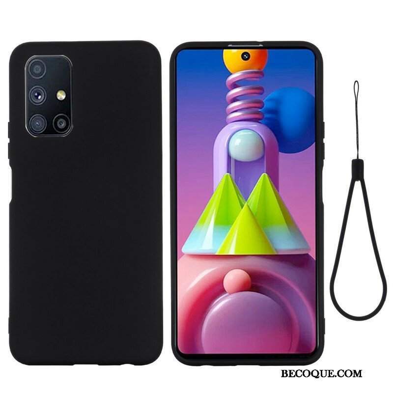 Etui do Samsung Galaxy M51 Płynny Silikon Ze Smyczą