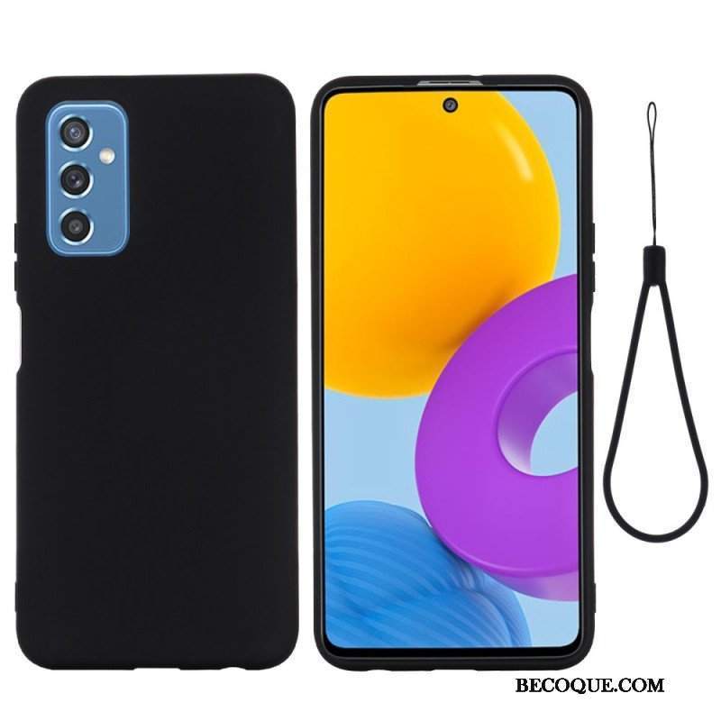 Etui do Samsung Galaxy M52 5G z Łańcuch Płynny Silikon W Paski