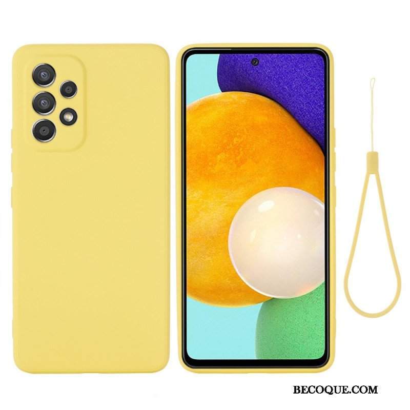 Etui do Samsung Galaxy M53 5G Płynny Silikon Ze Smyczą