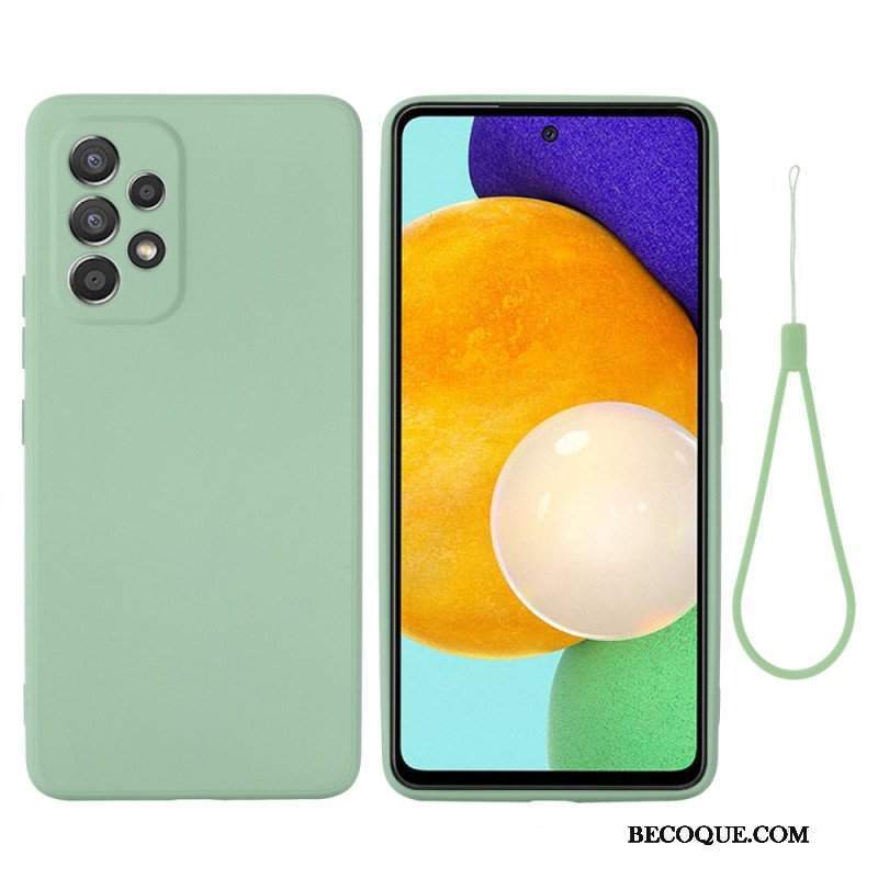 Etui do Samsung Galaxy M53 5G Płynny Silikon Ze Smyczą