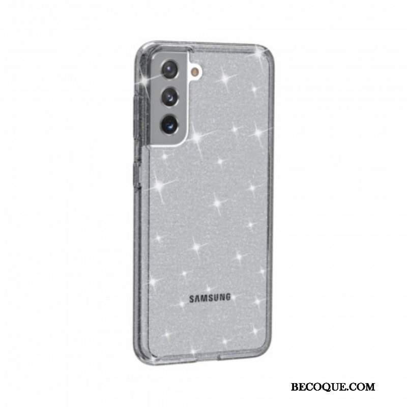 Etui do Samsung Galaxy S21 5G Przezroczyste Cekiny