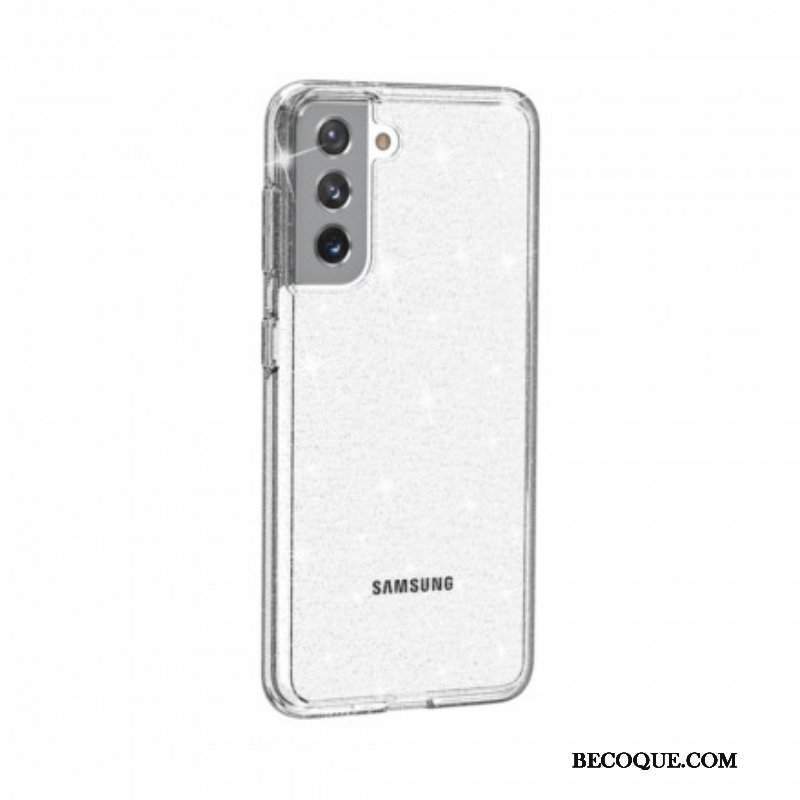 Etui do Samsung Galaxy S21 5G Przezroczyste Cekiny