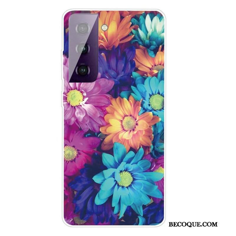 Etui do Samsung Galaxy S21 FE Elastyczne Kwiaty