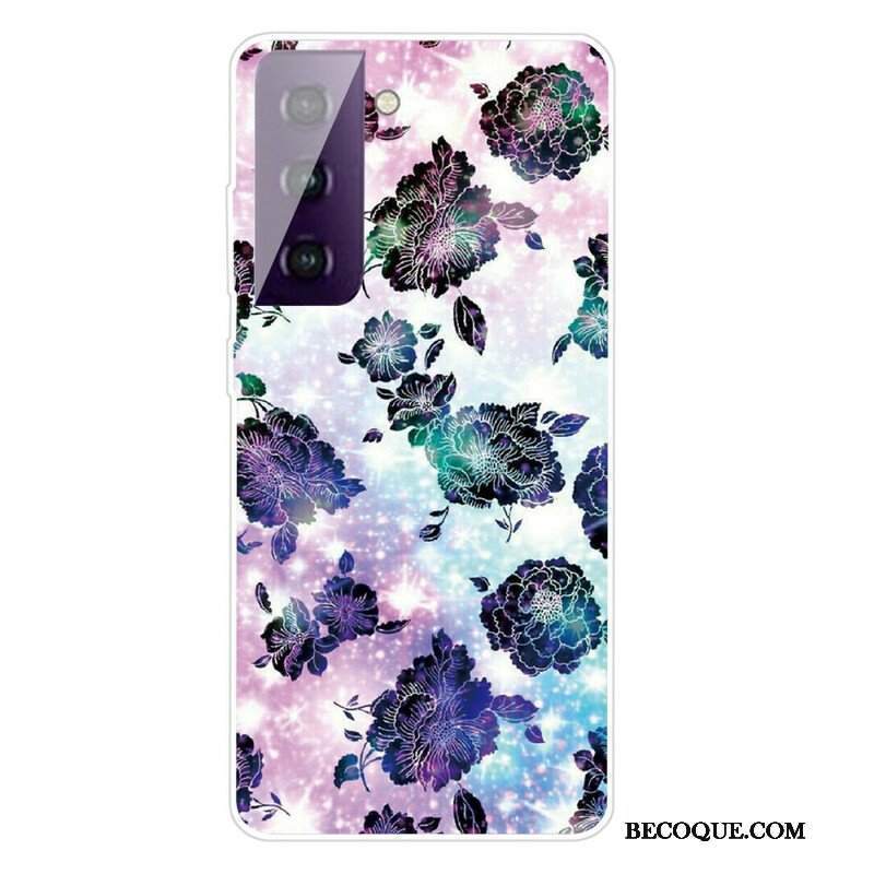 Etui do Samsung Galaxy S21 FE Graficzne Kwiaty