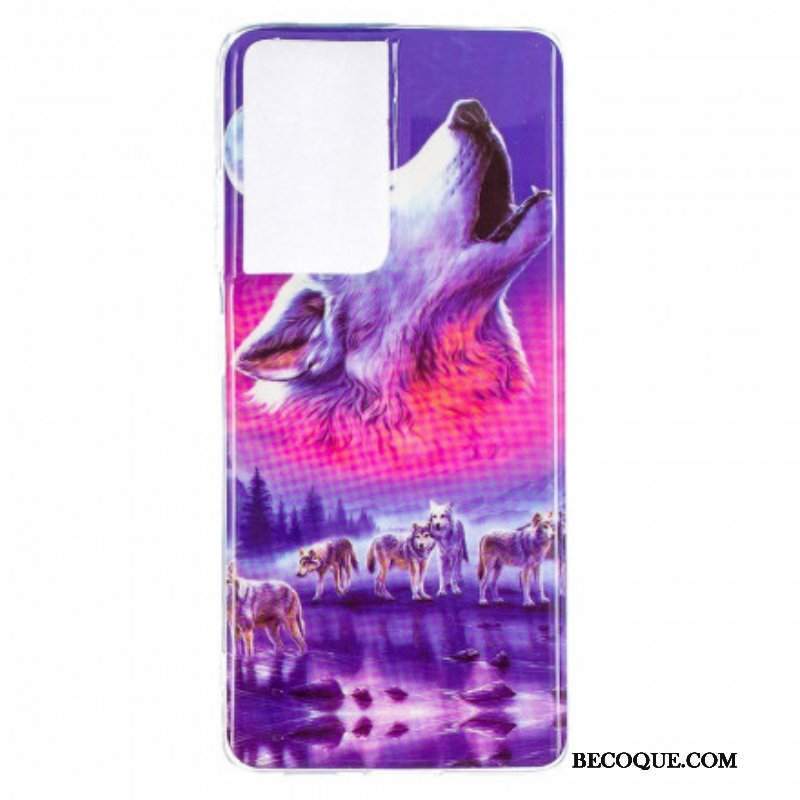 Etui do Samsung Galaxy S21 Ultra 5G Seria Fluorescencyjnych Wilków