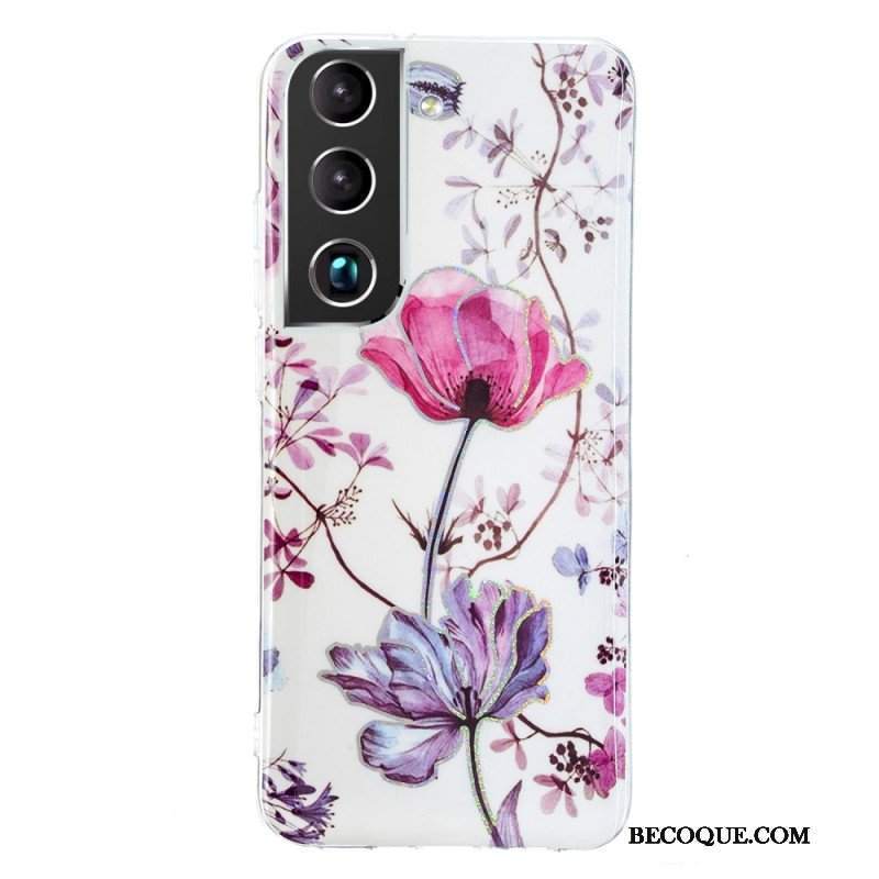 Etui do Samsung Galaxy S22 5G Marmurkowe Kwiaty