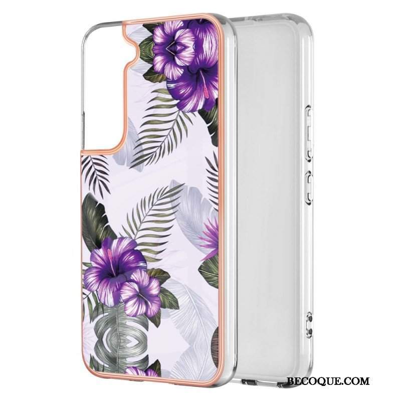 Etui do Samsung Galaxy S22 Plus 5G Marmurkowy Kwiatowy