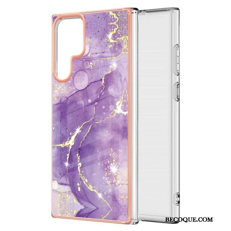 Etui do Samsung Galaxy S22 Ultra 5G Elastyczny Styl Marmuru