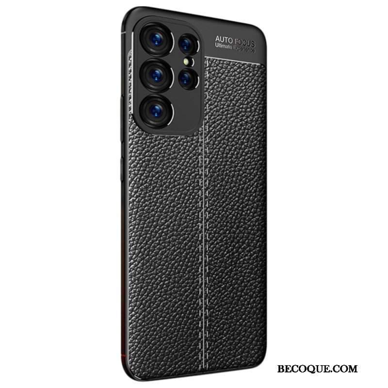 Etui do Samsung Galaxy S23 Ultra 5G Efekt Skóry Liczi Z Podwójną Linią