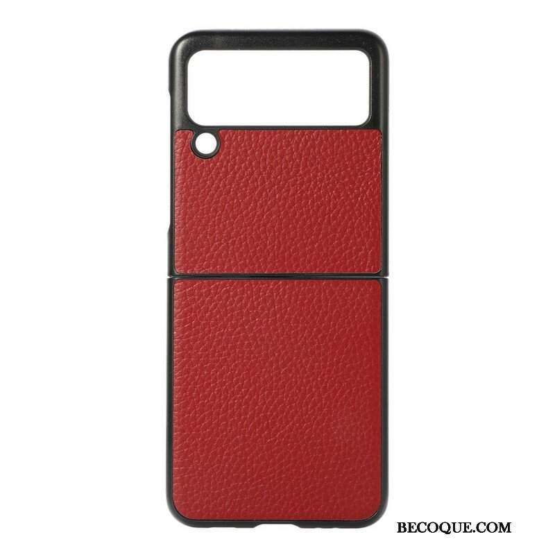 Etui do Samsung Galaxy Z Flip 3 5G Etui Folio Oryginalna Skóra W Kolorze Liczi