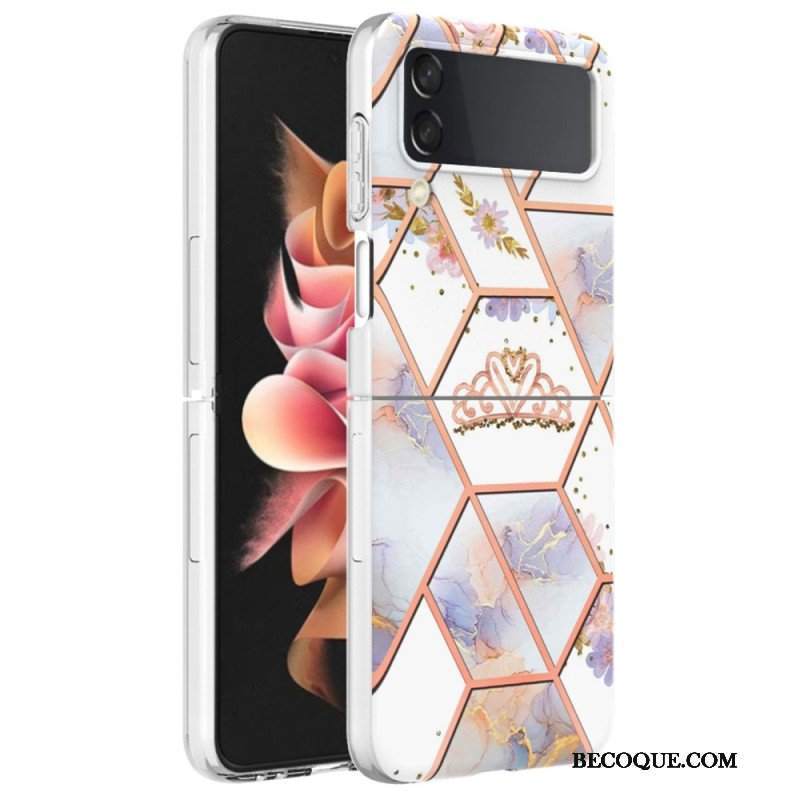Etui do Samsung Galaxy Z Flip 4 Etui Folio Kwiatowy Marmur