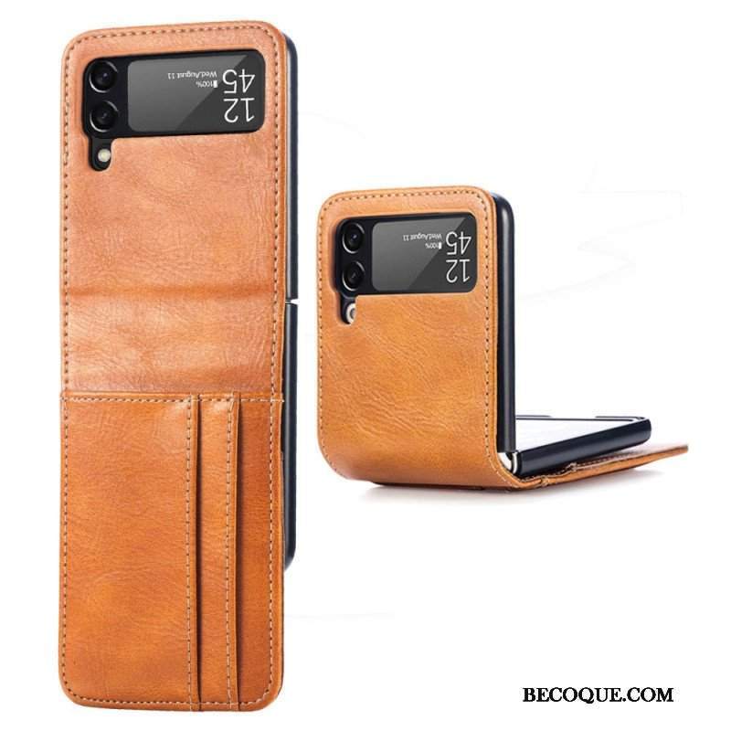 Etui do Samsung Galaxy Z Flip 4 Etui Folio Stylowe Skórzane Etui Na Karty