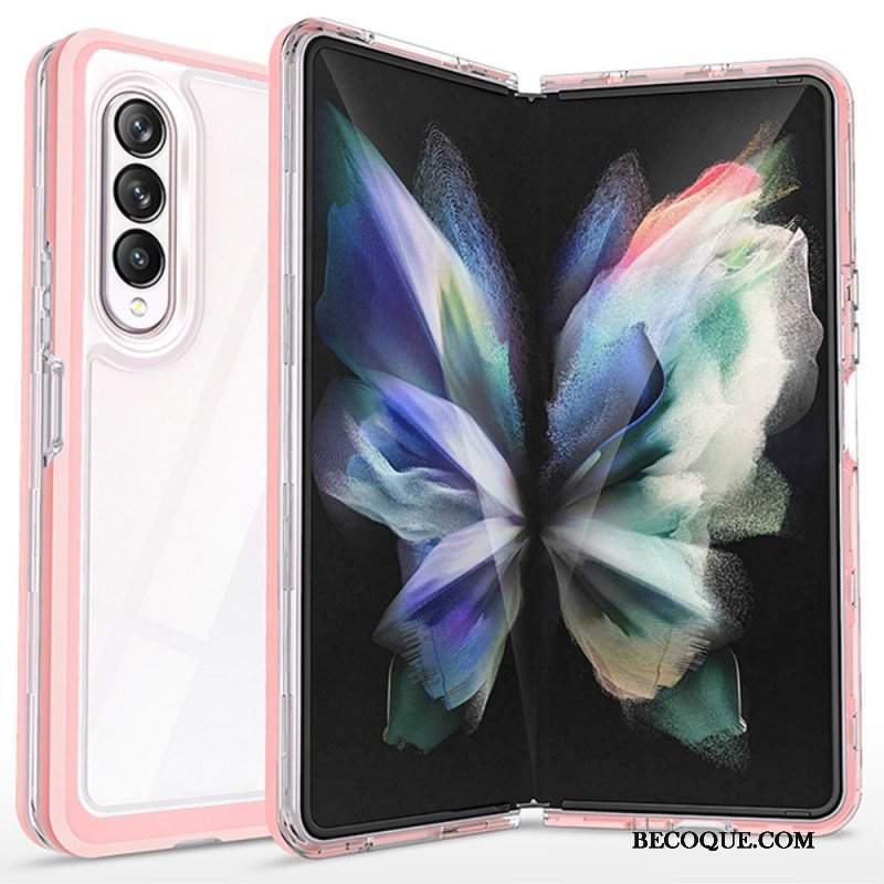 Etui do Samsung Galaxy Z Fold 3 5G Przezroczyste Hybrydowe Kolorowe Krawędzie