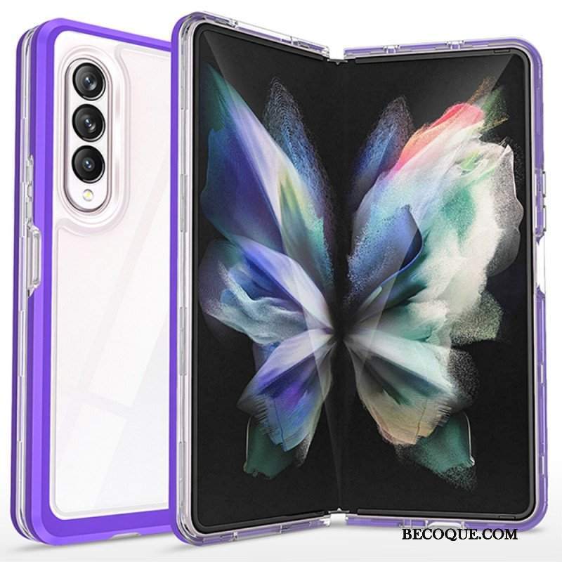 Etui do Samsung Galaxy Z Fold 3 5G Przezroczyste Hybrydowe Kolorowe Krawędzie