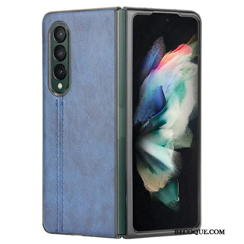 Etui do Samsung Galaxy Z Fold 3 5G Skórzany Efekt Couture