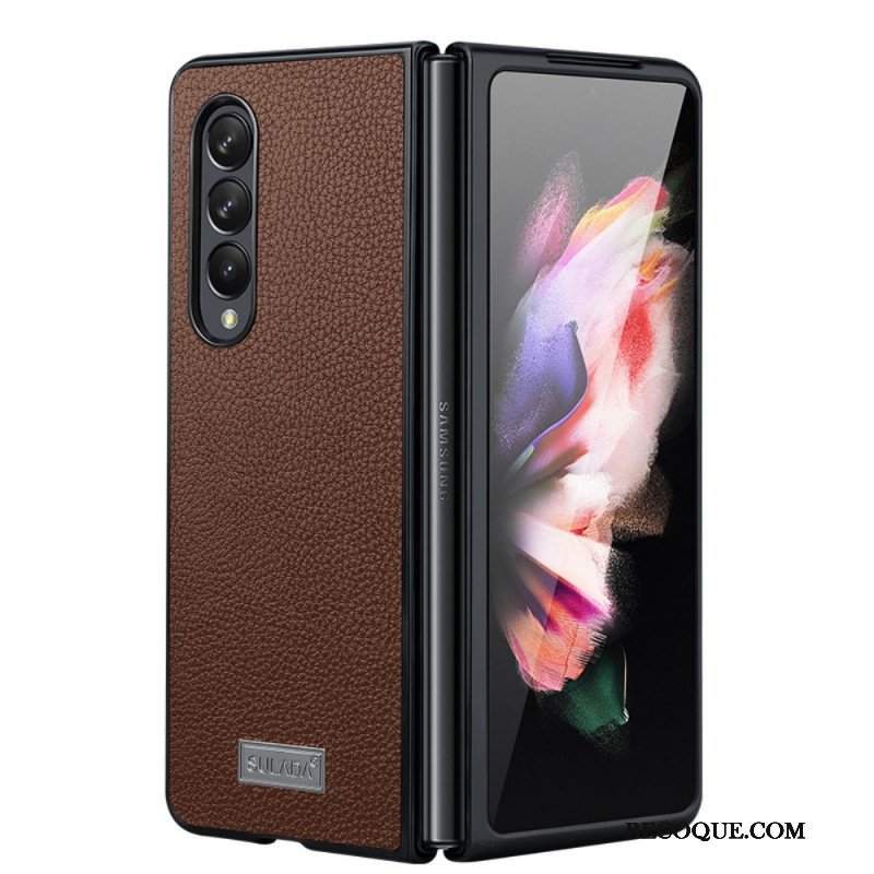 Etui do Samsung Galaxy Z Fold 3 5G Sulada Ze Skóry Liczi