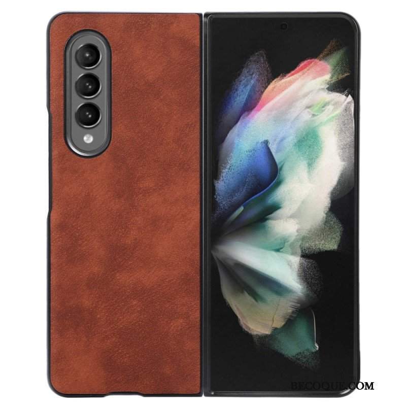 Etui do Samsung Galaxy Z Fold 4 Tekstura Skóry Ze Sztucznej Skóry