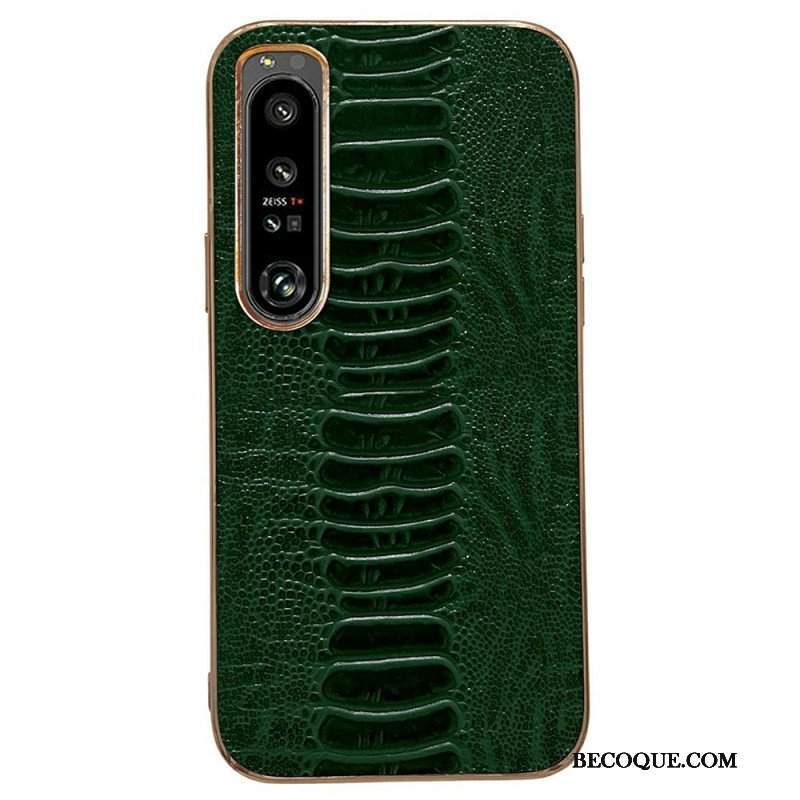 Etui do Sony Xperia 1 IV Skóra Naturalna W Stylu Krokodyla