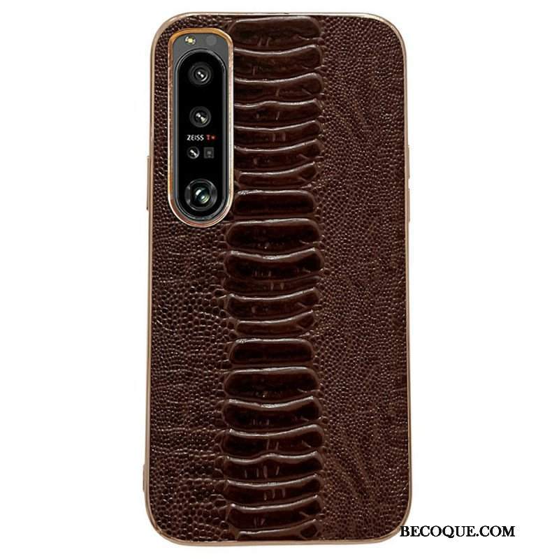 Etui do Sony Xperia 1 IV Skóra Naturalna W Stylu Krokodyla