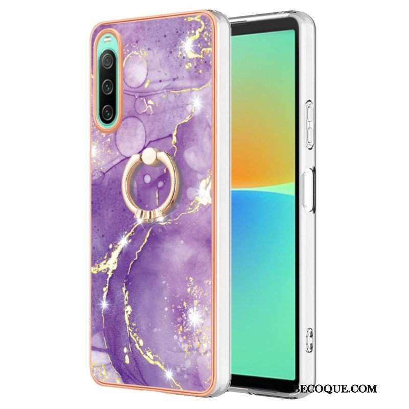 Etui do Sony Xperia 10 IV Marmur Ze Wspornikiem Pierścienia