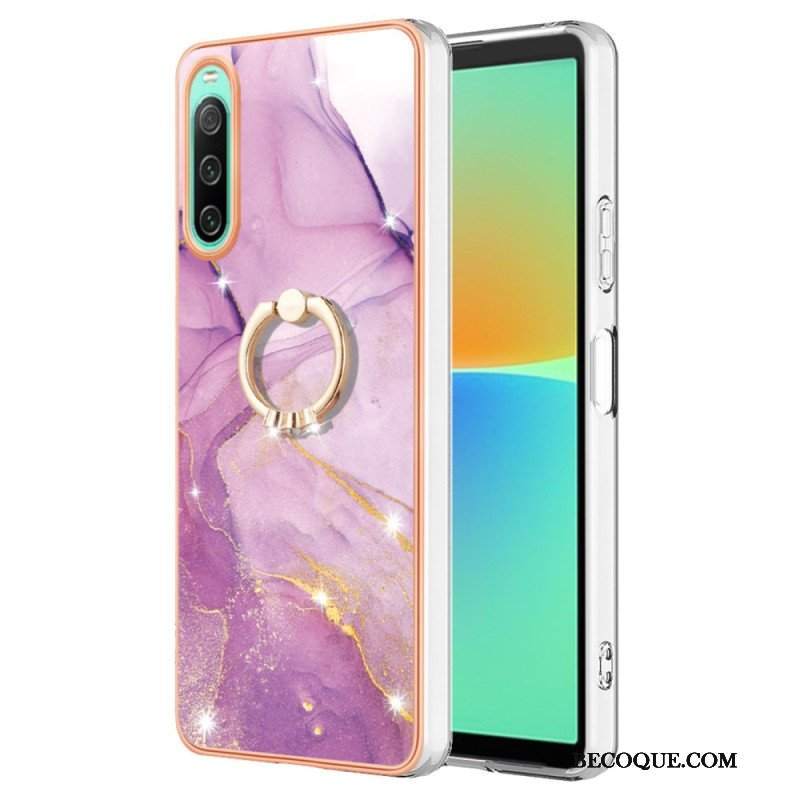 Etui do Sony Xperia 10 IV Marmur Ze Wspornikiem Pierścienia