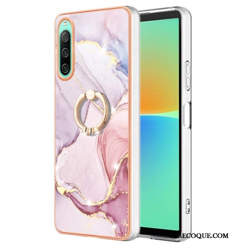 Etui do Sony Xperia 10 IV Marmur Ze Wspornikiem Pierścienia