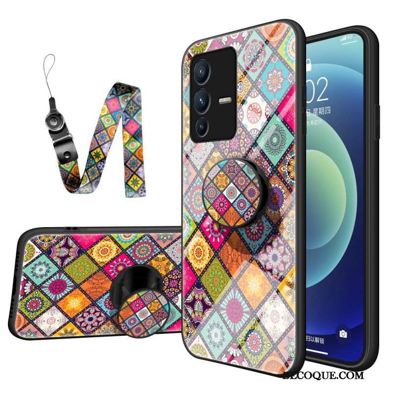 Etui do Vivo V23 5G Patchworkowy Uchwyt Magnetyczny