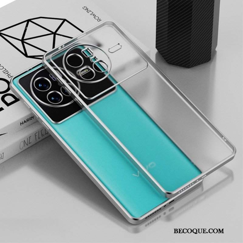 Etui do Vivo X80 Pro Przezroczysty Metaliczny Kontur