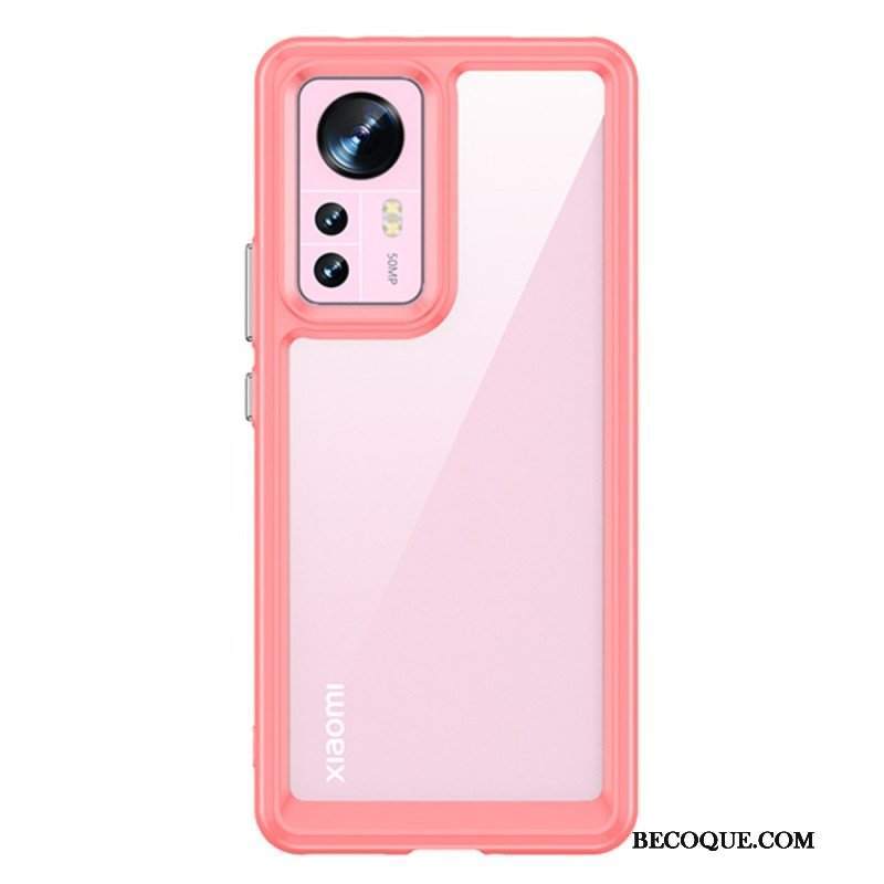 Etui do Xiaomi 12 / 12X Przezroczysty Z Kolorowymi Konturami