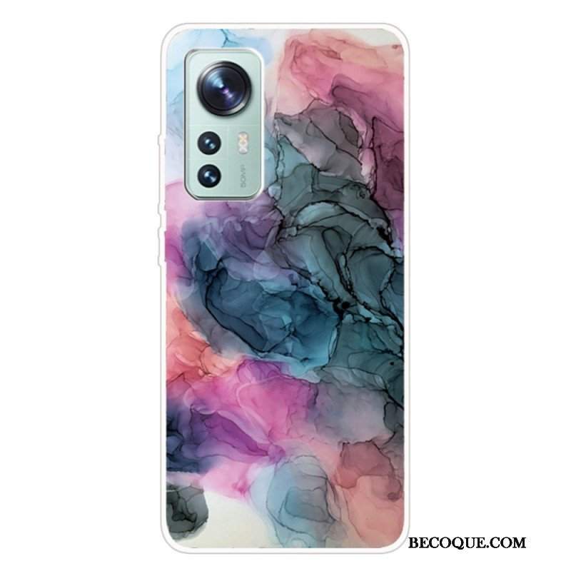 Etui do Xiaomi 12 Pro Akwarela Z Marmuru Silikonowego