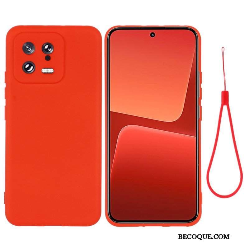 Etui do Xiaomi 13 Płynny Silikon Ze Smyczą