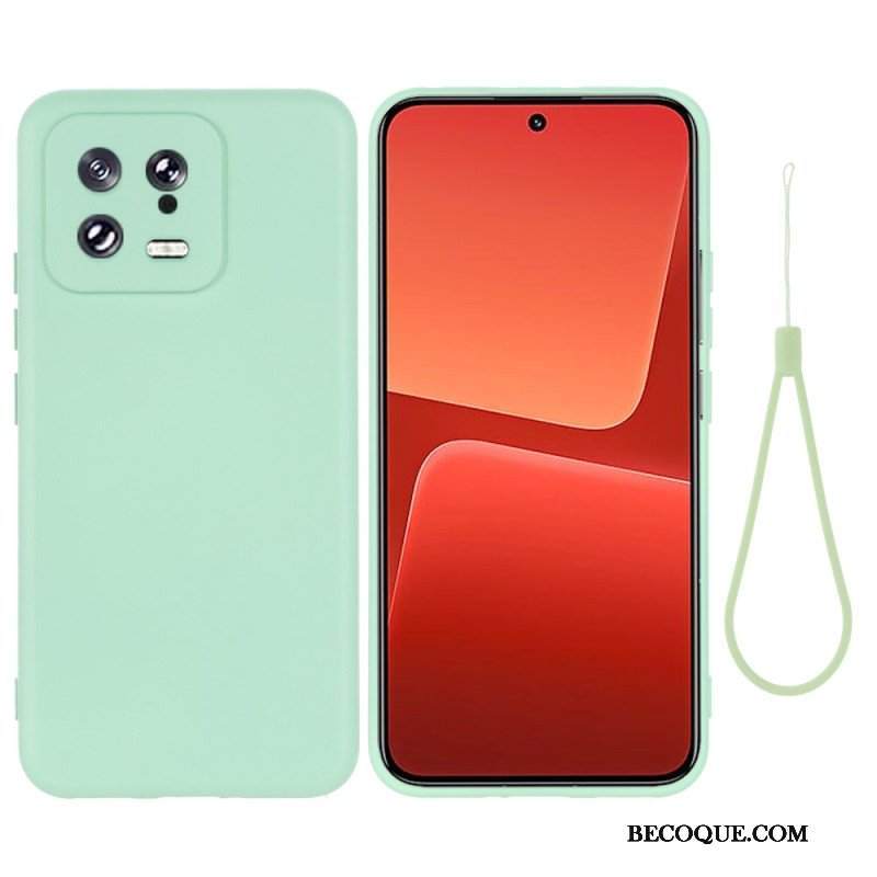 Etui do Xiaomi 13 Płynny Silikon Ze Smyczą