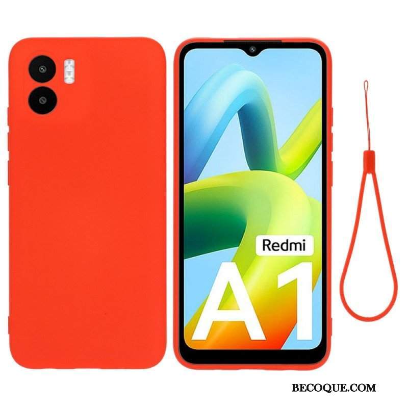 Etui do Xiaomi Redmi A1 z Łańcuch Płynny Silikon W Paski