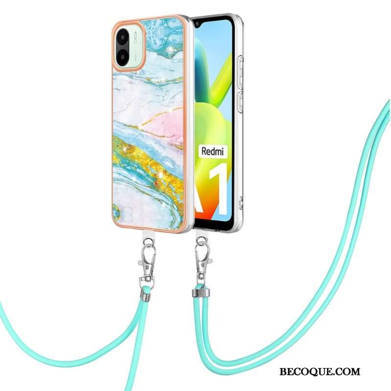 Etui do Xiaomi Redmi A1 ze Sznurkiem Sznurek W Stylu Marmuru