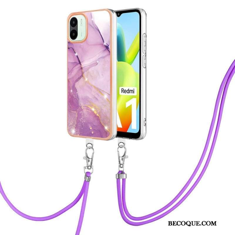 Etui do Xiaomi Redmi A1 ze Sznurkiem Sznurek W Stylu Marmuru