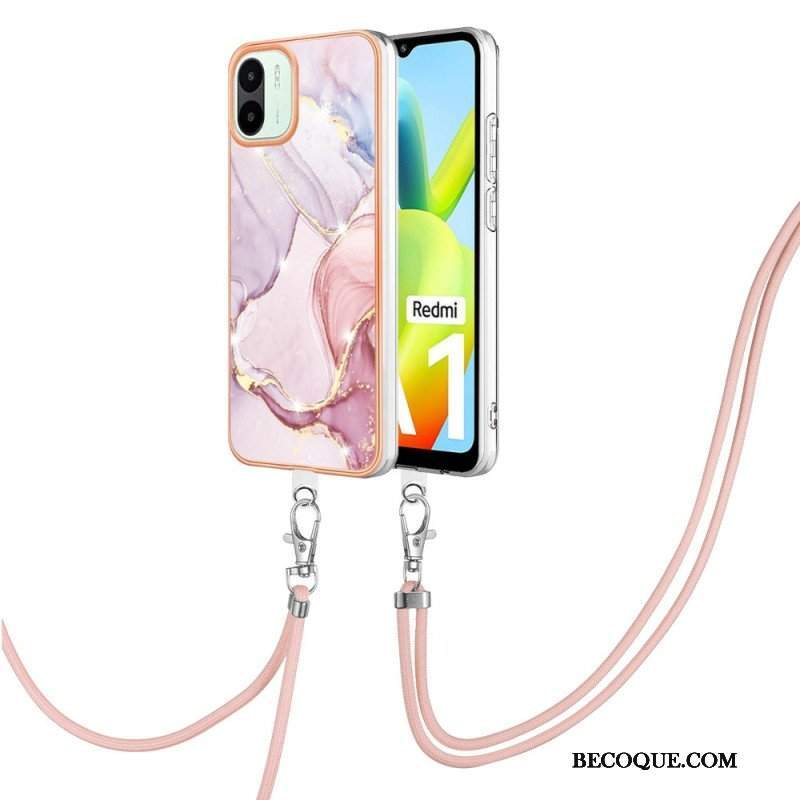 Etui do Xiaomi Redmi A1 ze Sznurkiem Sznurek W Stylu Marmuru