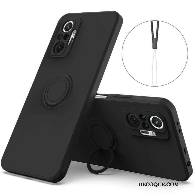 Etui do Xiaomi Redmi Note 10 Pro Płynny Silikonowy Pierścień I Smycz