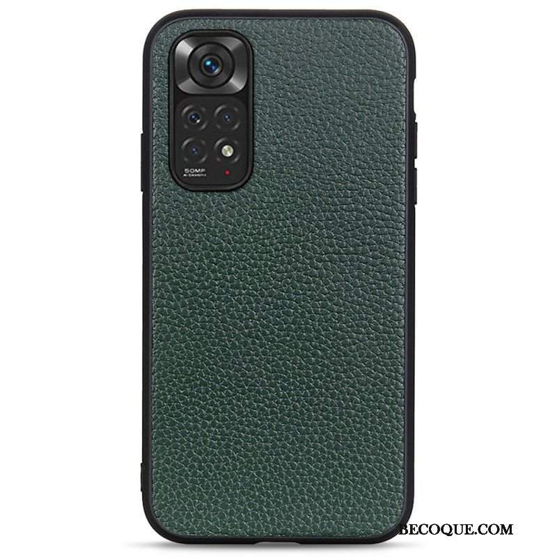 Etui do Xiaomi Redmi Note 11 / 11S Prawdziwa Skóra Litchi