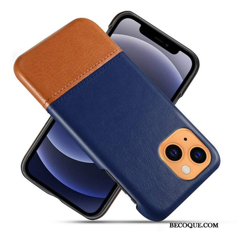 Etui do iPhone 13 Mini Dwukolorowy Efekt Skóry Ksq