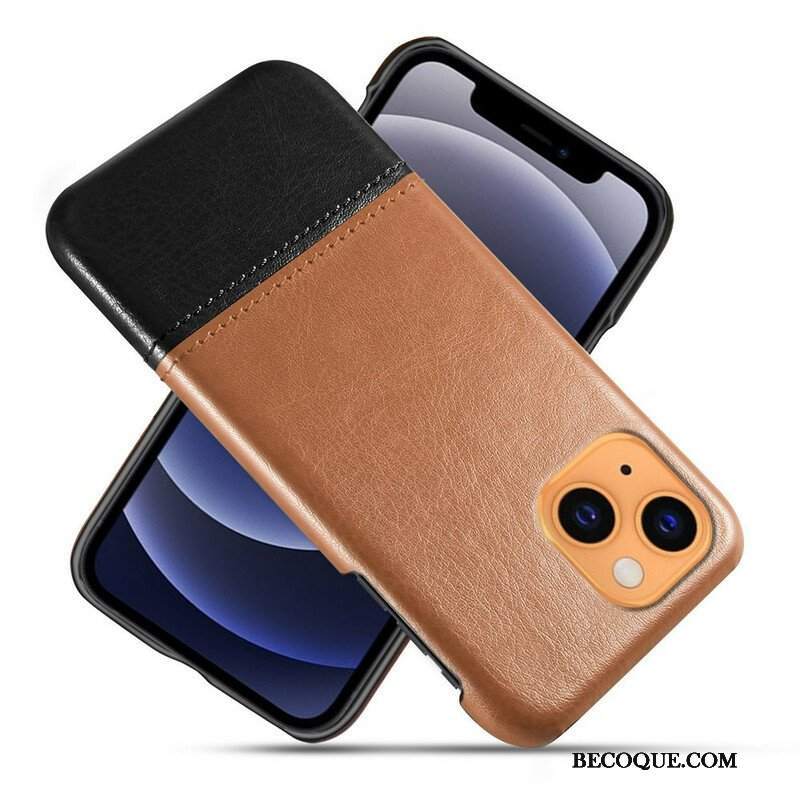 Etui do iPhone 13 Mini Dwukolorowy Efekt Skóry Ksq