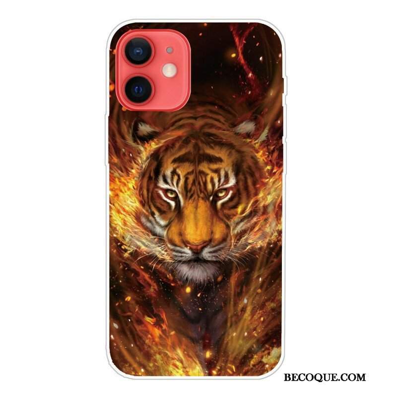 Etui do iPhone 13 Mini Elastyczny Tygrys