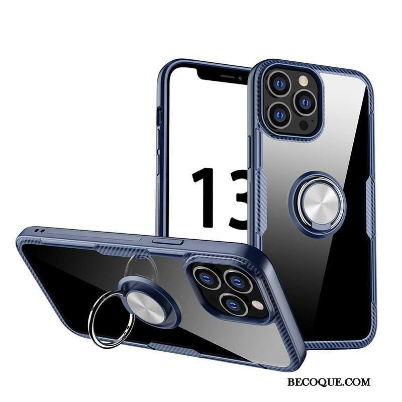 Etui do iPhone 13 Pro Max Metalowy Pierścień Z Włókna Węglowego