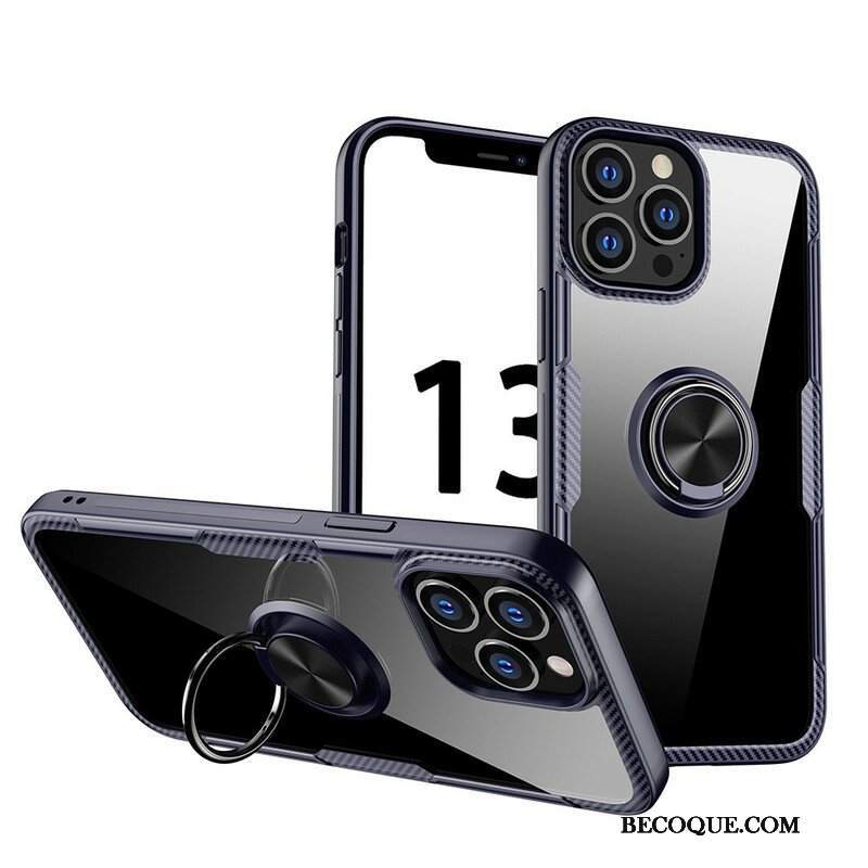 Etui do iPhone 13 Pro Max Metalowy Pierścień Z Włókna Węglowego